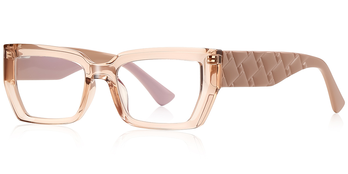 Rectangle Blue Light Blocking Glasses translucent-brown