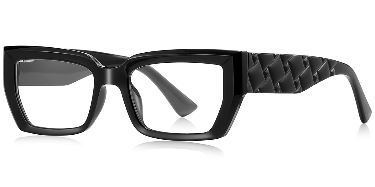 Rectangle Blue Light Blocking Glasses black