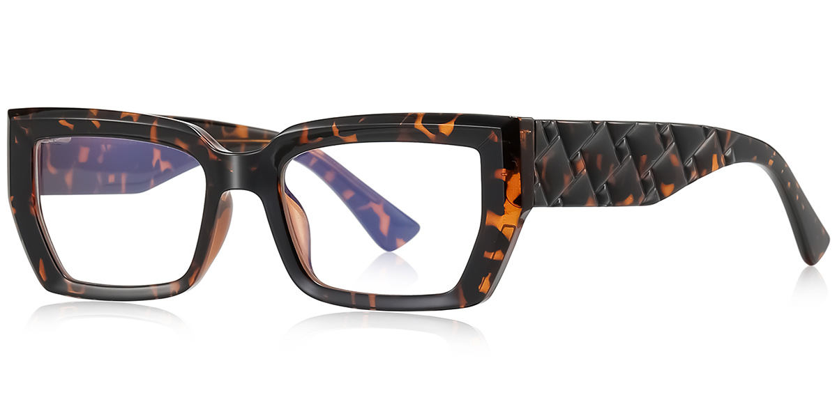 Rectangle Blue Light Blocking Glasses tortoiseshell