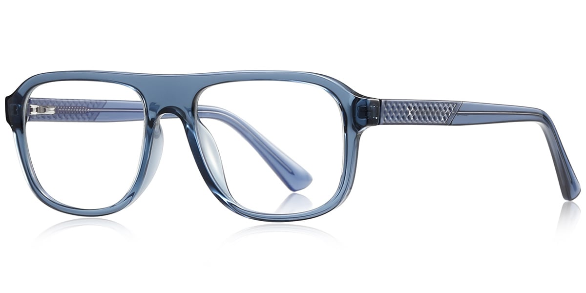 Square Blue Light Blocking Glasses translucent-blue