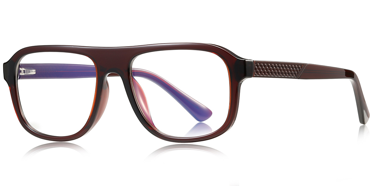 Square Blue Light Blocking Glasses translucent-wine_red