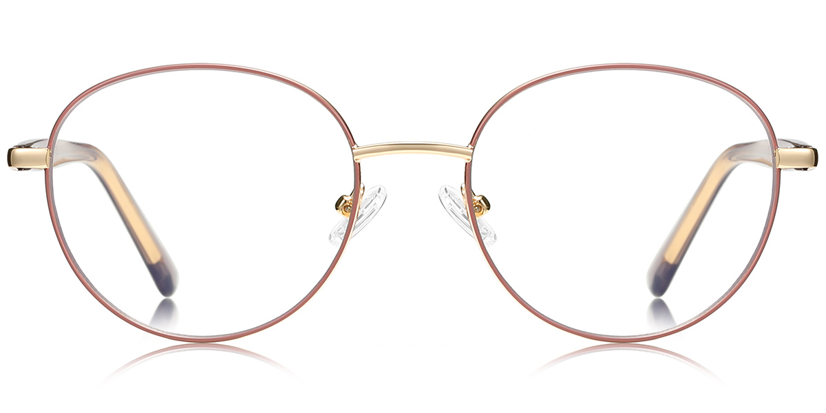 Round Blue Light Blocking Glasses brown