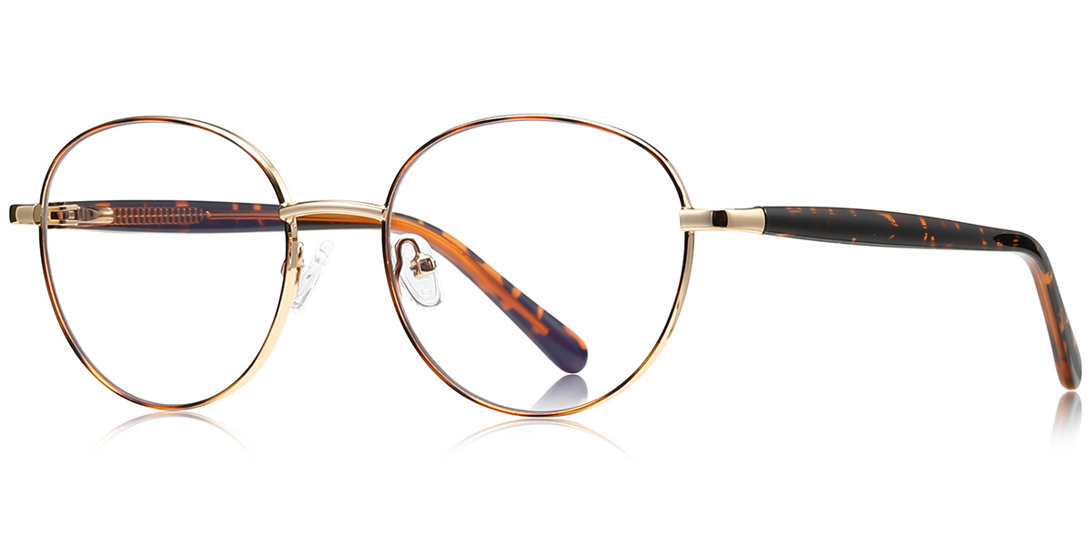 Round Blue Light Blocking Glasses tortoiseshell