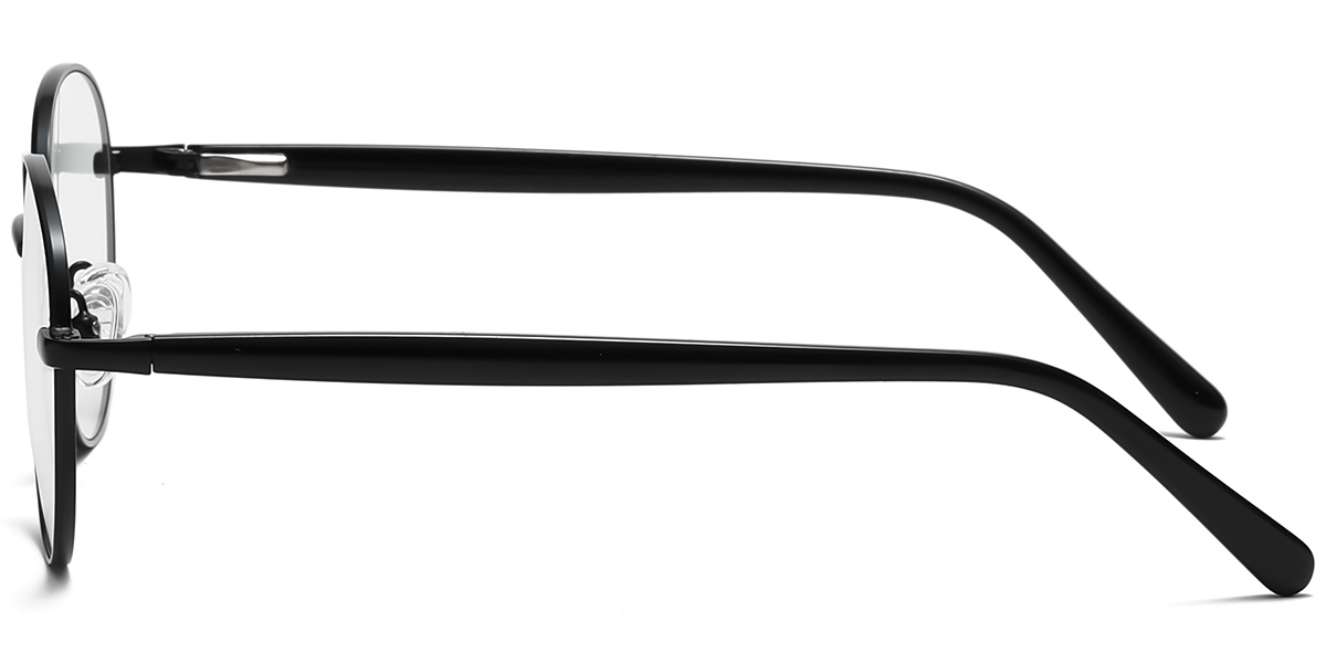 Round Blue Light Blocking Glasses black