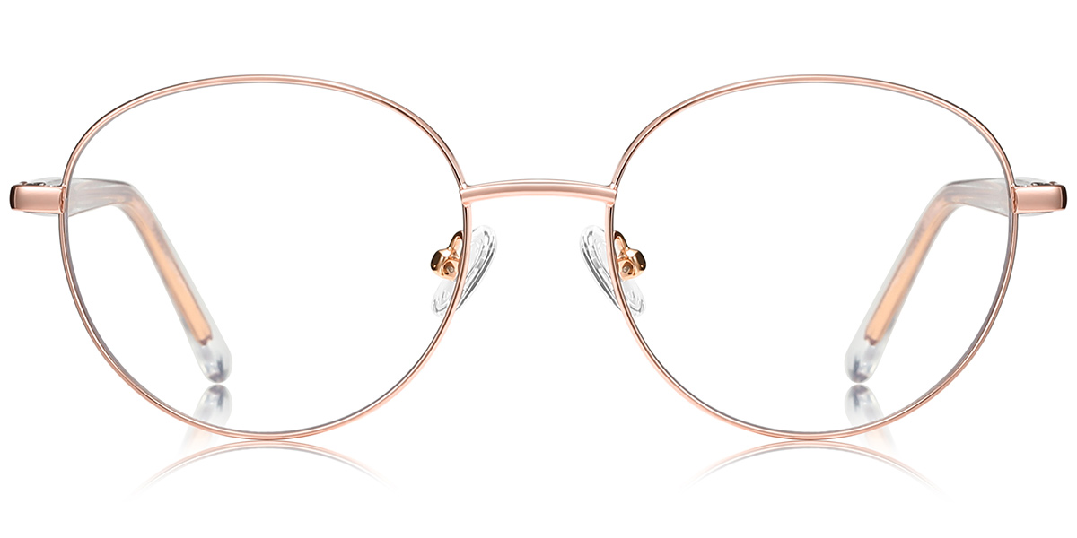 Round Blue Light Blocking Glasses rose_gold