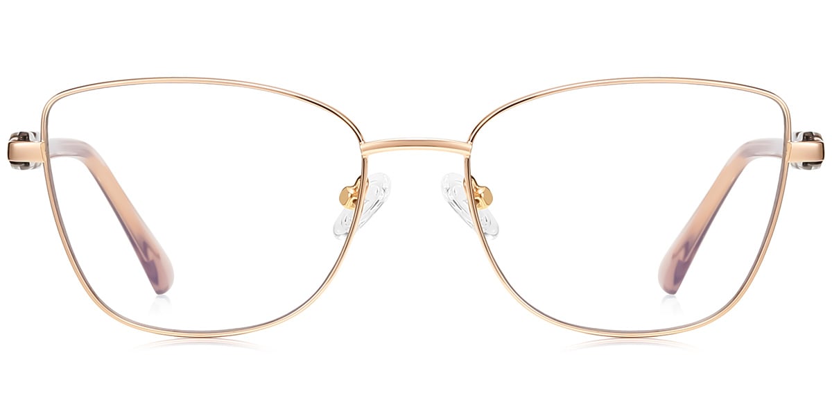 Square Blue Light Blocking Glasses gold