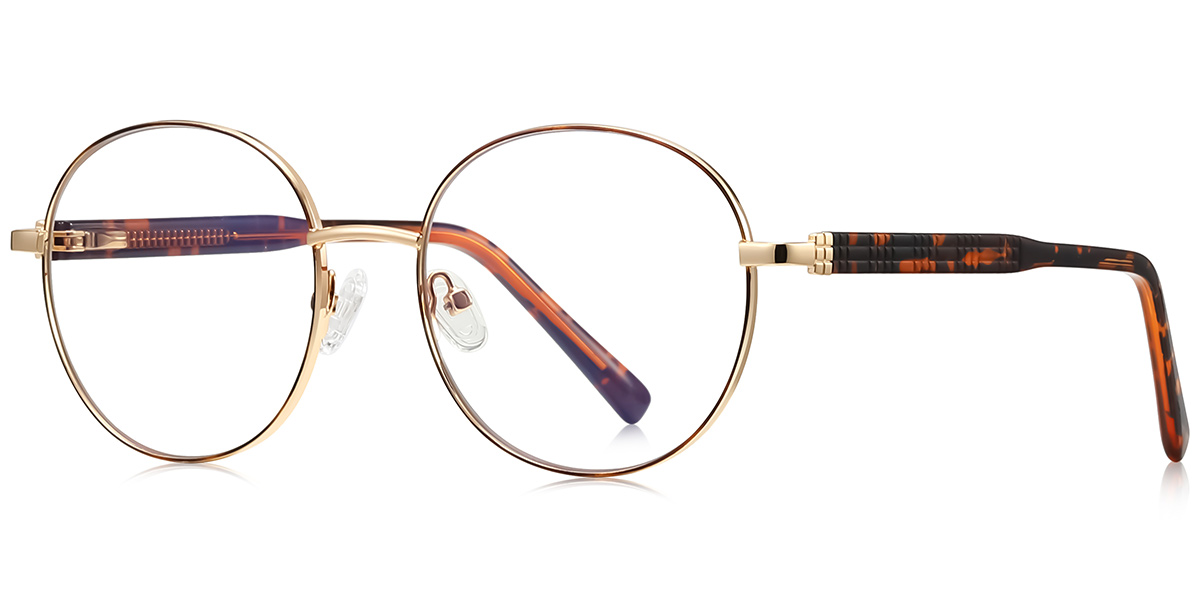 Round Blue Light Blocking Glasses tortoiseshell