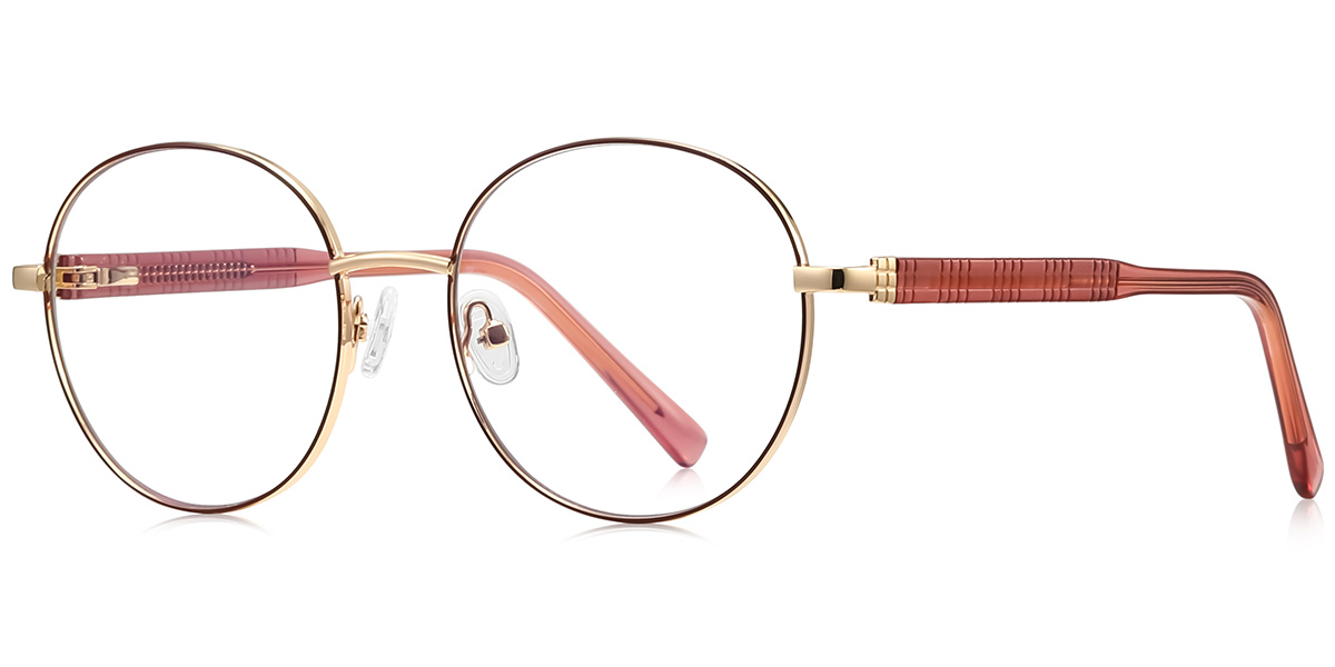 Round Blue Light Blocking Glasses pink