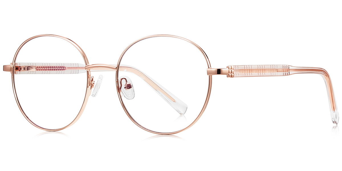 Round Blue Light Blocking Glasses rose_gold