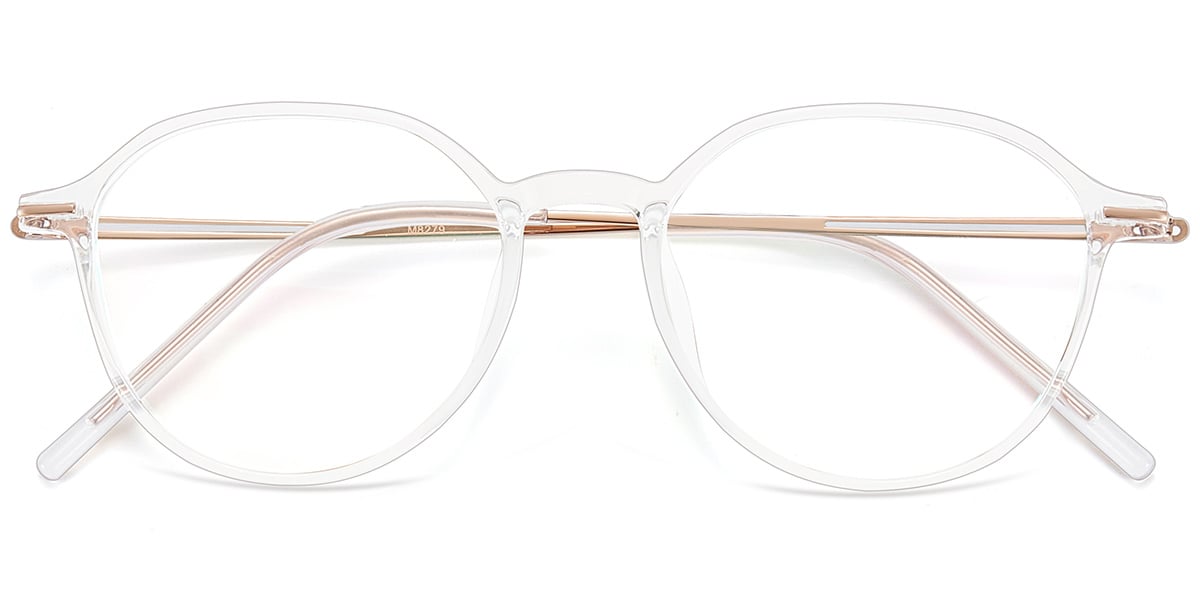 Acetate & Titanium Square Frame translucent-white