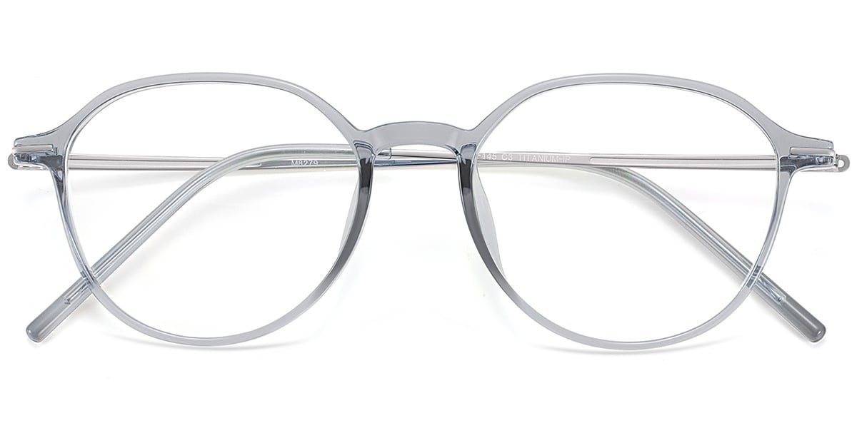 Acetate & Titanium Square Frame translucent-grey