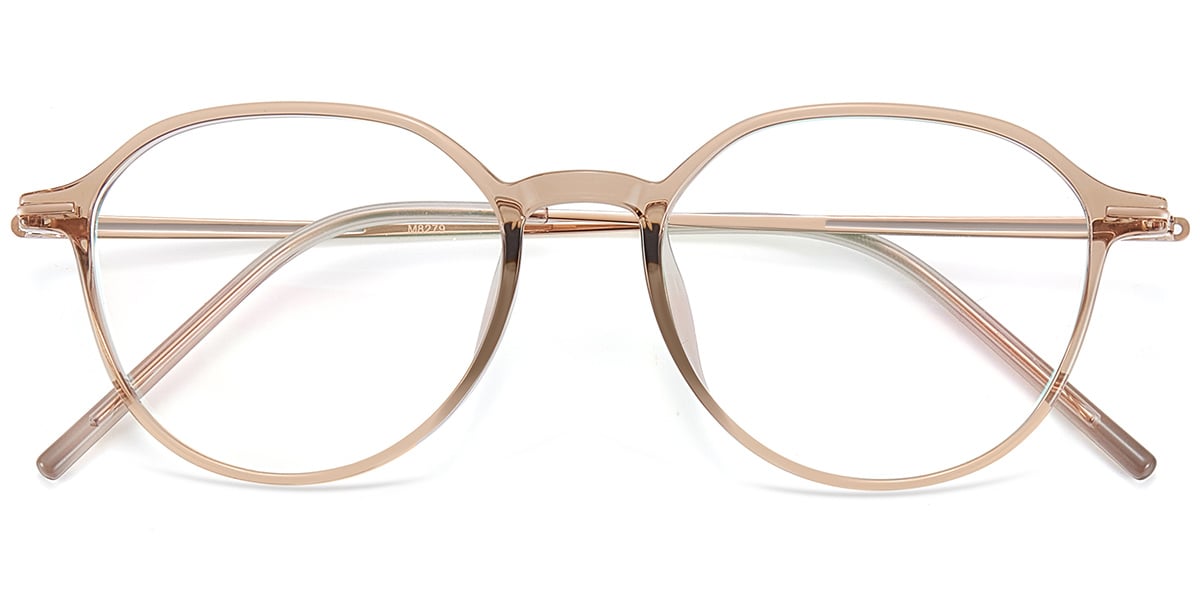 Acetate & Titanium Square Frame translucent-brown