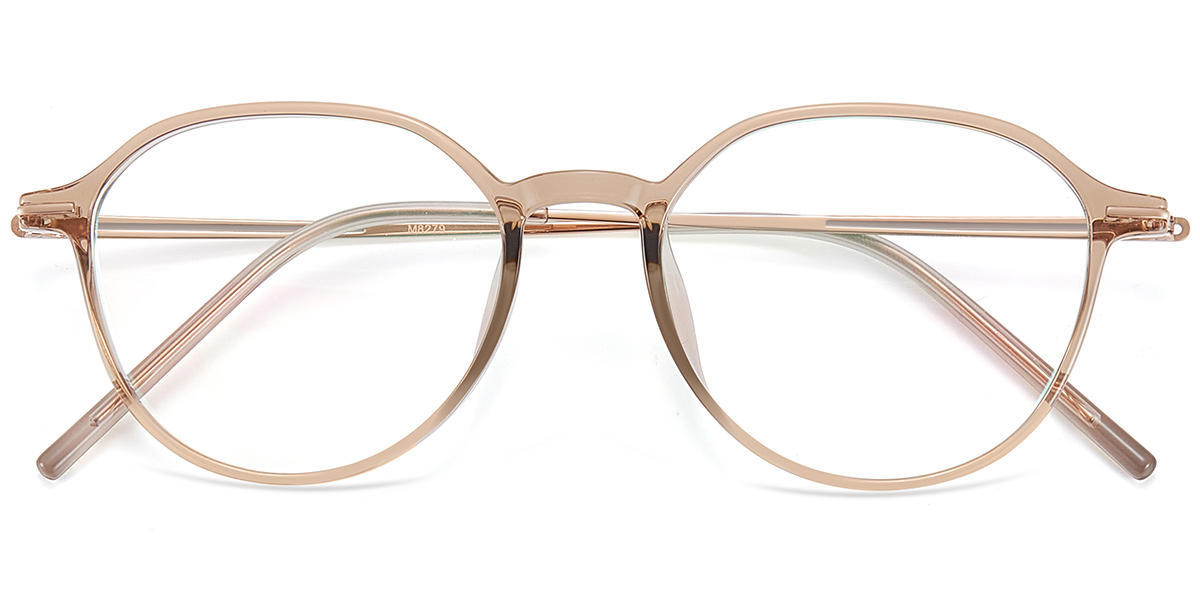 Acetate & Titanium Square Frame translucent-brown
