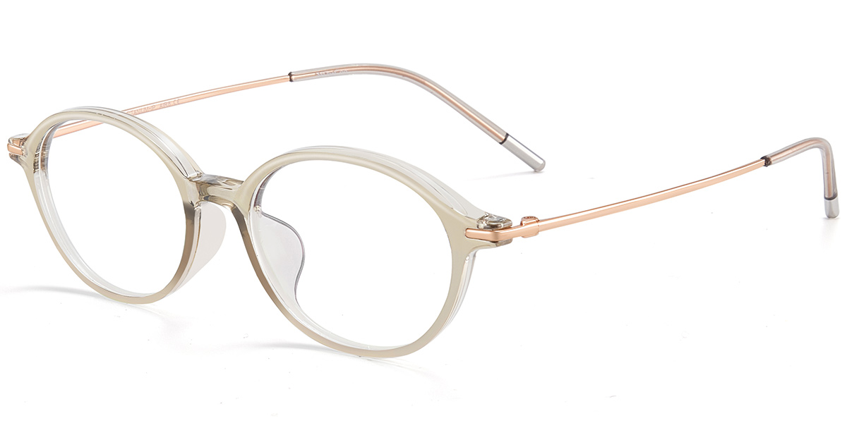 Acetate & Titanium Oval Frame translucent-light_brown