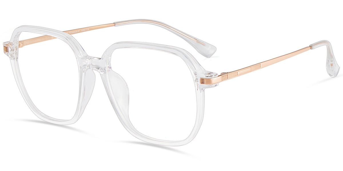 Acetate & Titanium Square Frame translucent