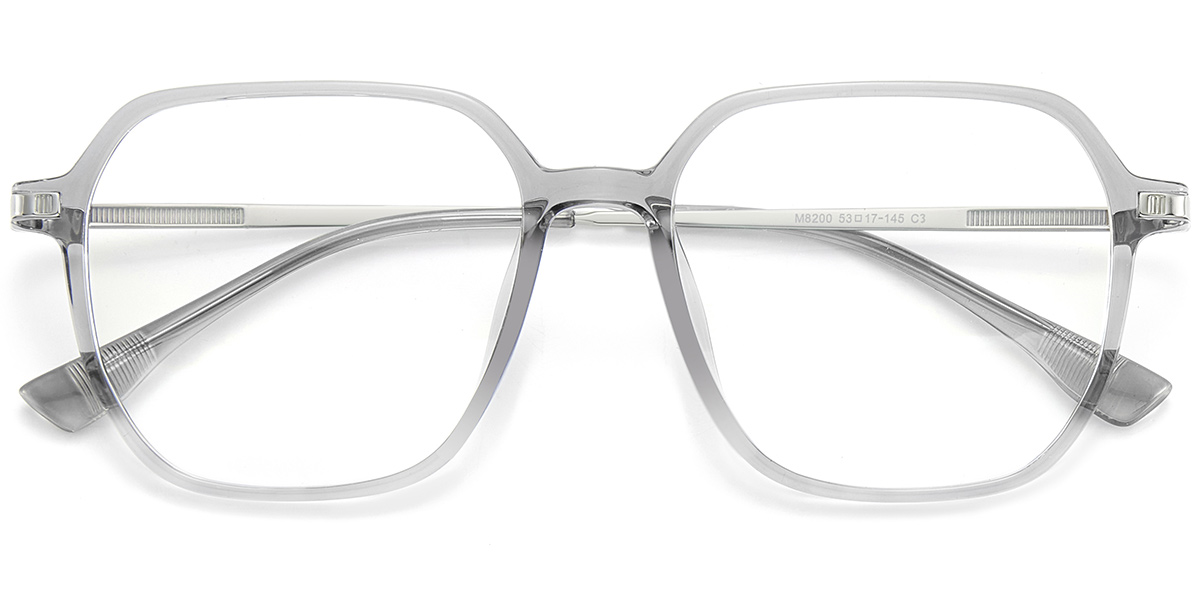 Acetate & Titanium Square Frame translucent-grey