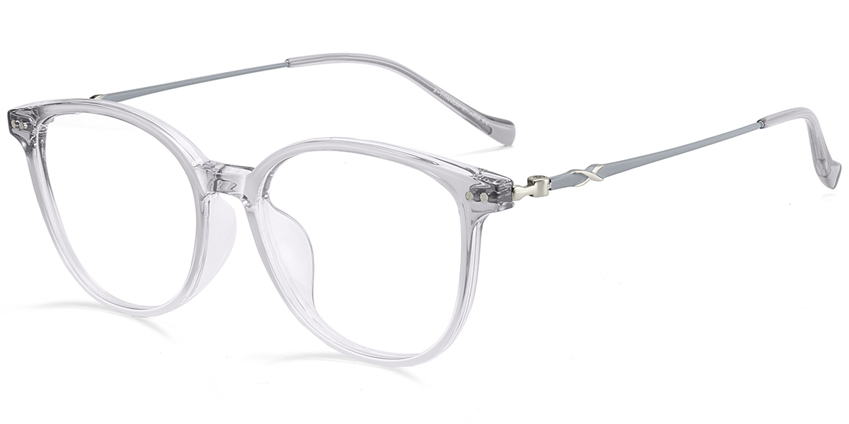 Acetate & Titanium Square Frame translucent-grey