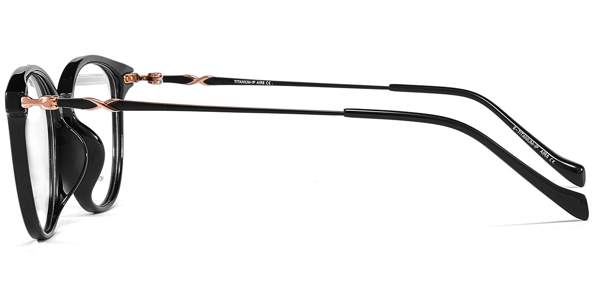 Acetate & Titanium Square Frame black