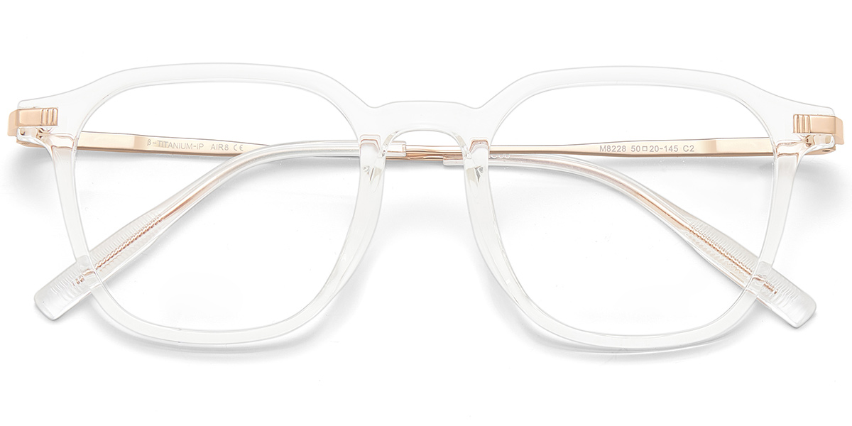 Acetate & Titanium Square Frame F10054