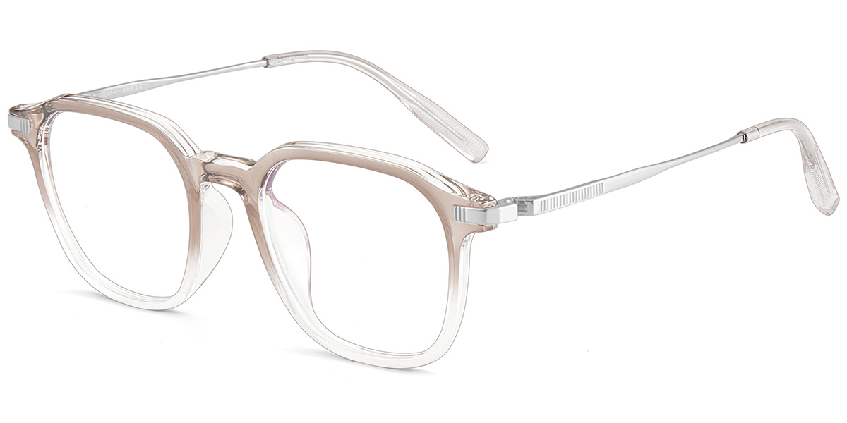Acetate & Titanium Square Frame gradient_brown