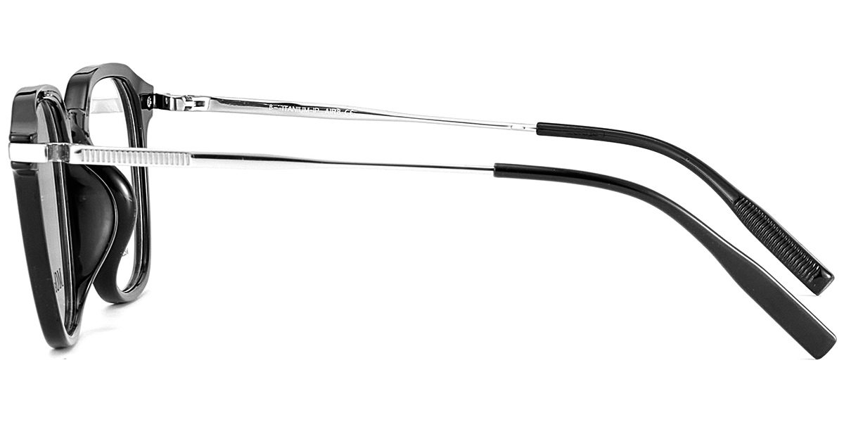 Acetate & Titanium Square Frame black