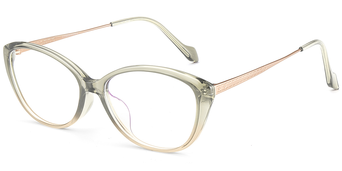 Acetate & Titanium Cat Eye Frame gradient_green