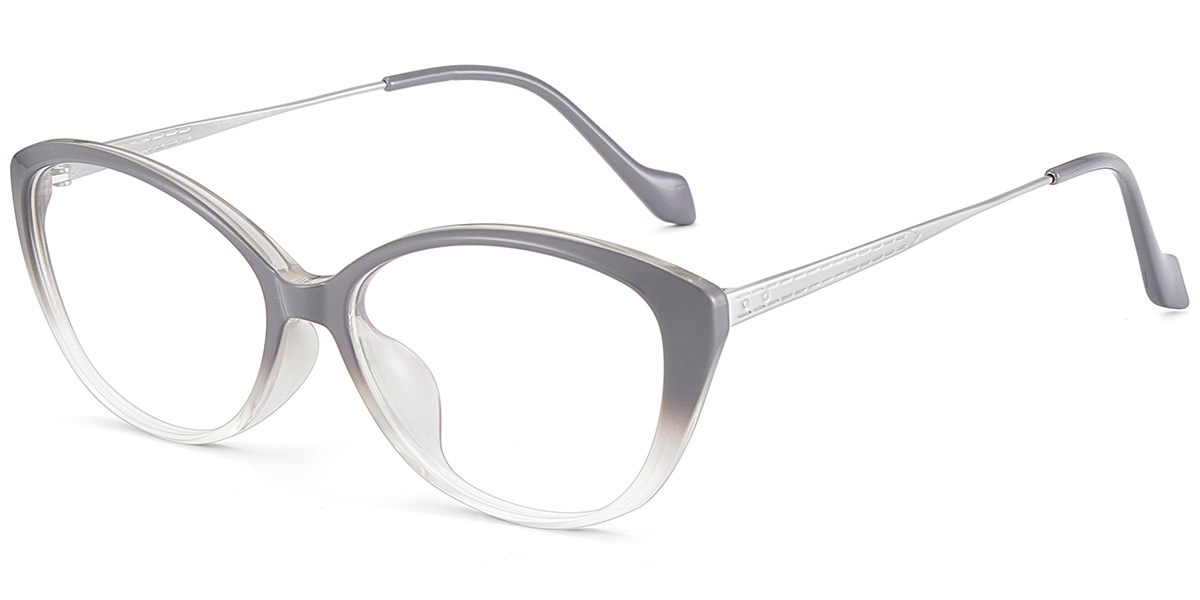 Acetate & Titanium Cat Eye Frame gradient_grey