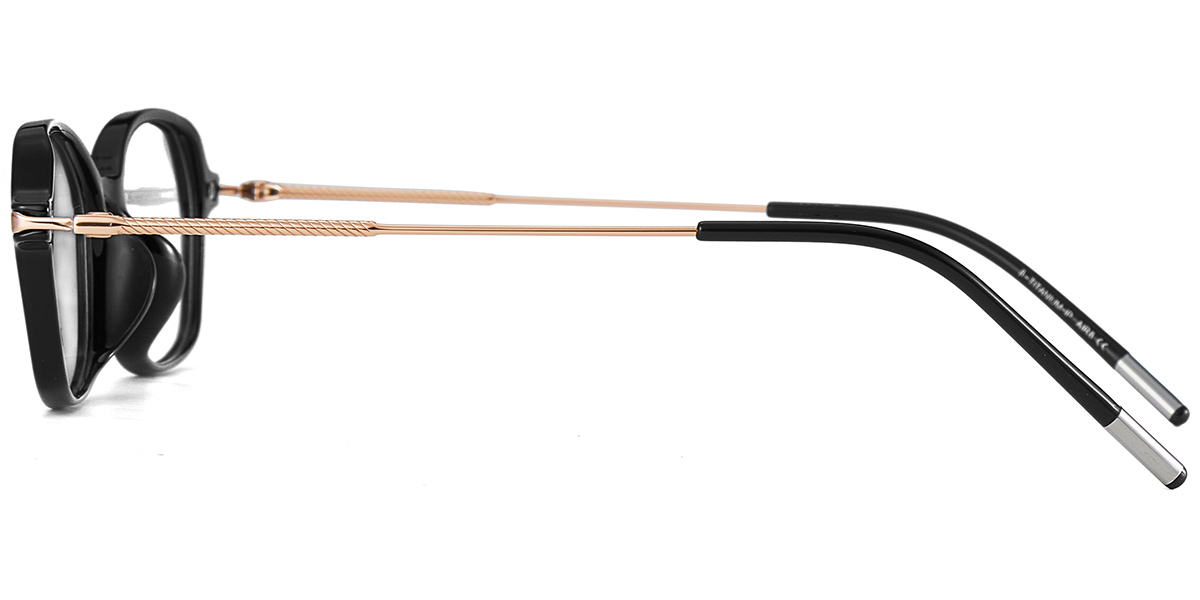 Acetate & Titanium Rectangle Frame black