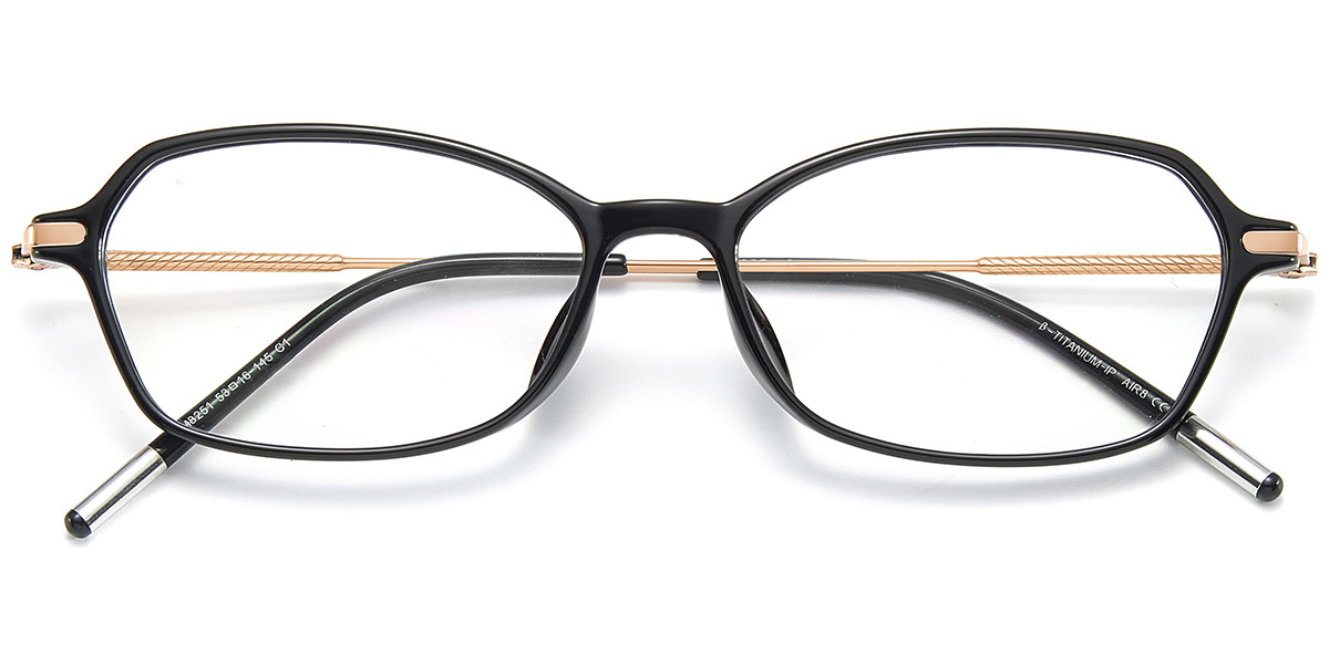 Acetate & Titanium Rectangle Frame black