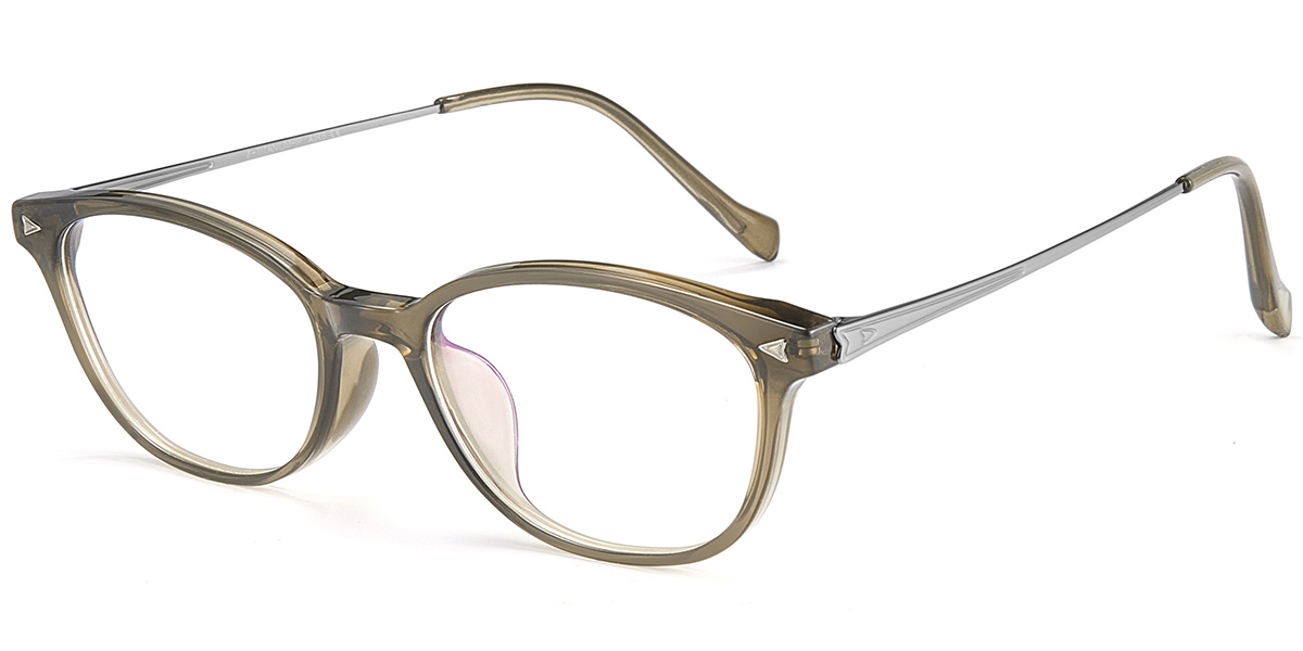 Acetate & Titanium Rectangle Frame translucent-green