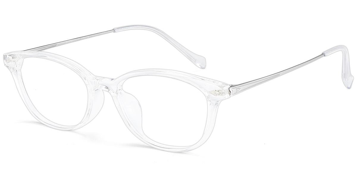 Acetate & Titanium Rectangle Frame translucent-white