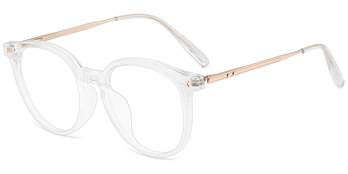 Acetate & Titanium Square Frame translucent-white