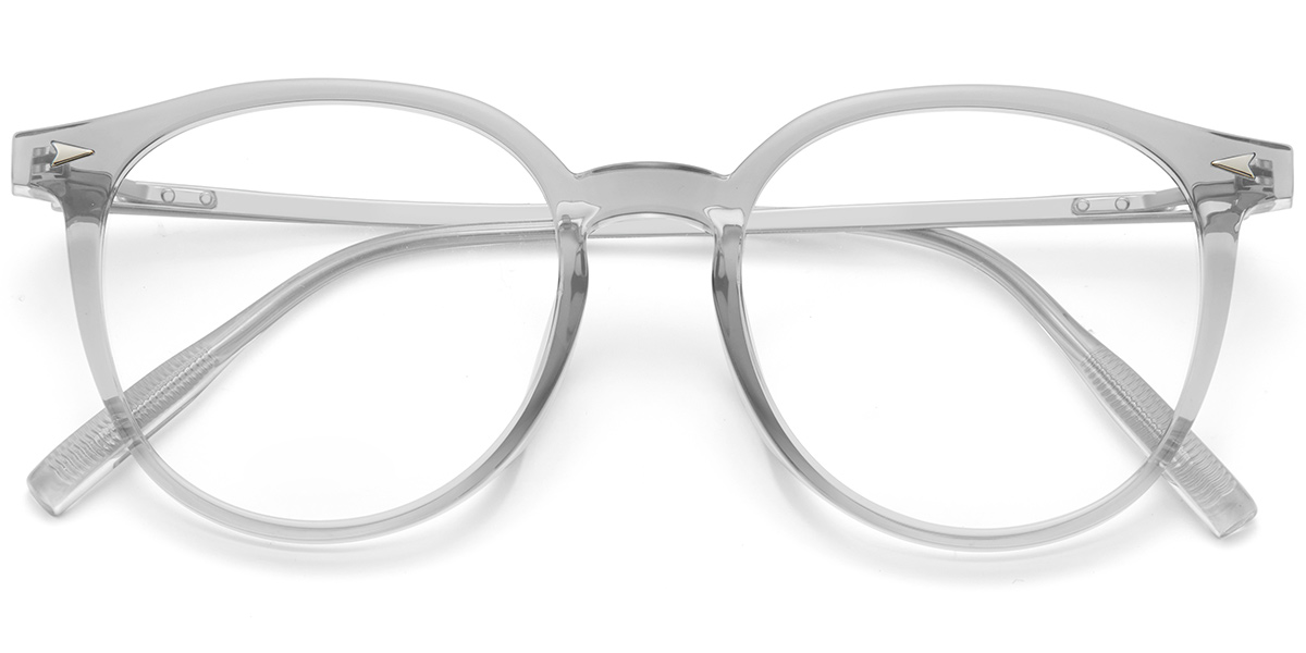 Acetate & Titanium Square Frame translucent-grey