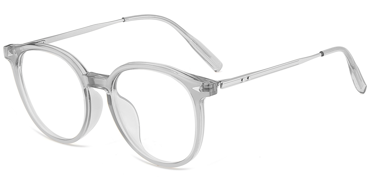 Acetate & Titanium Square Frame translucent-grey