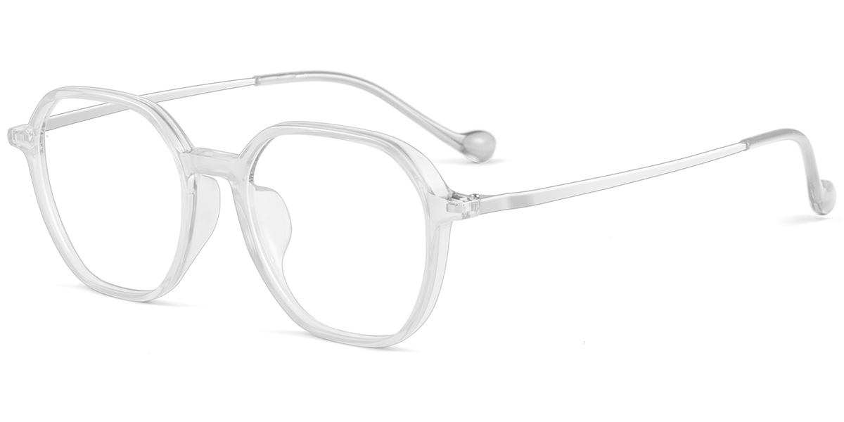 Acetate & Titanium Square Frame translucent-grey
