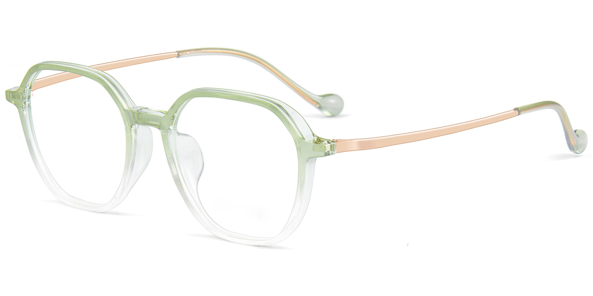 Acetate & Titanium Square Frame gradient_green