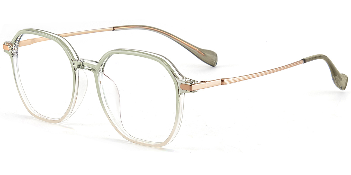 Acetate & Titanium Square Frame gradient_green