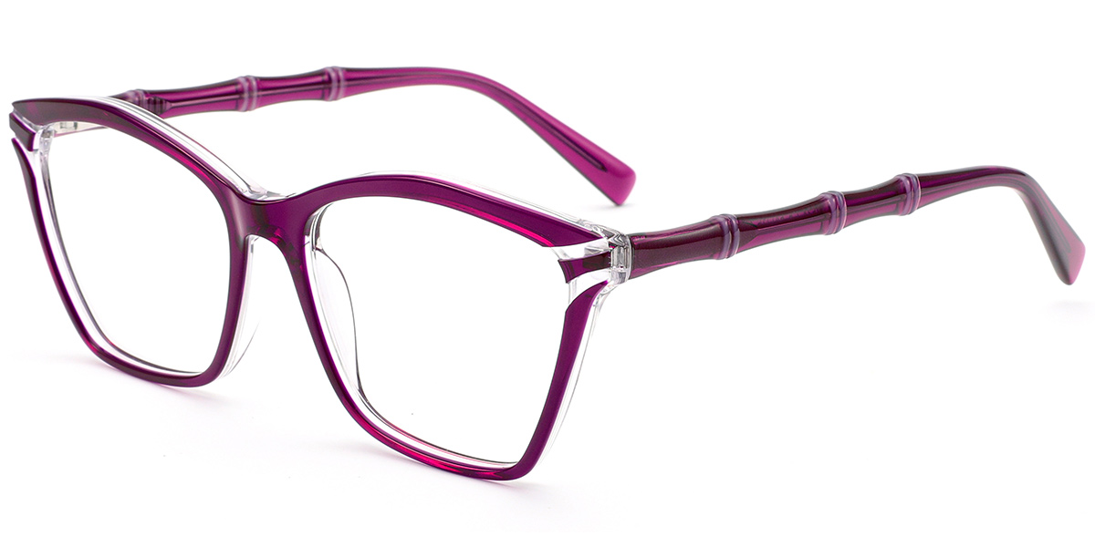 Acetate Square Frame translucent-purple