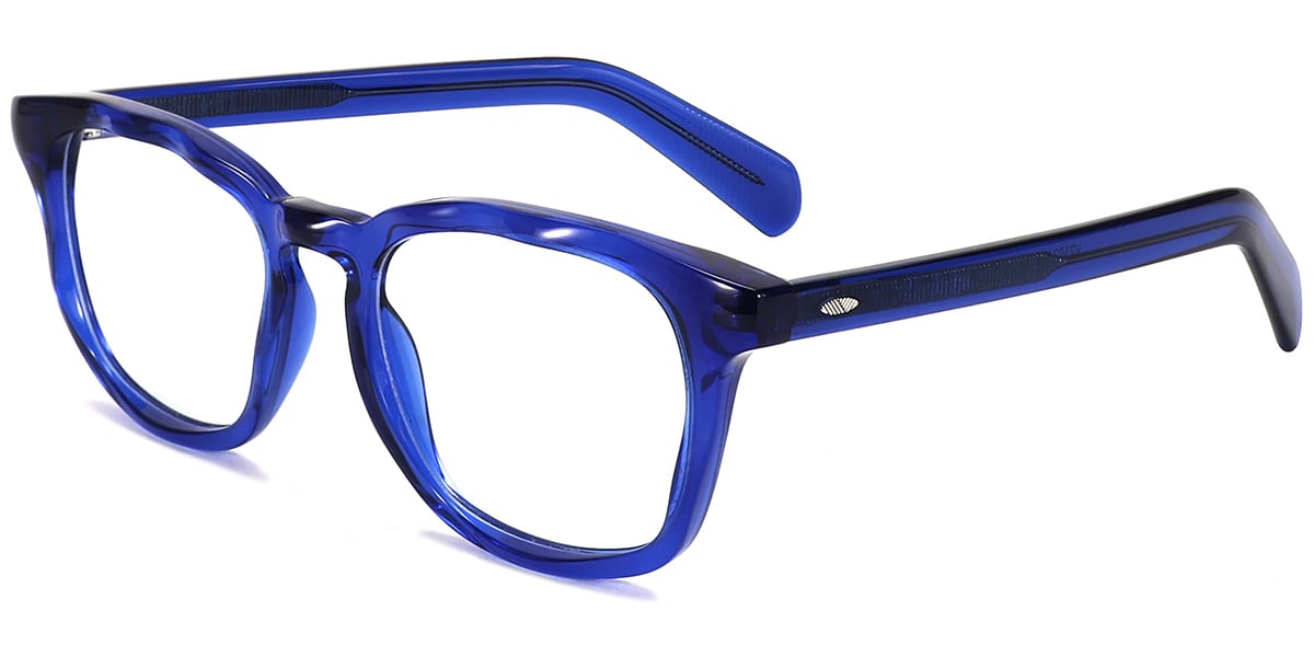 Acetate Square Frame translucent-blue