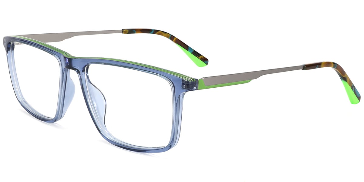 Acetate Rectangle Frame translucent-blue