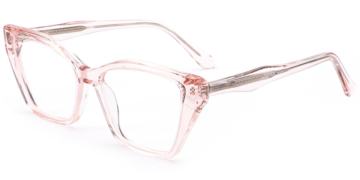 Acetate Square Frame translucent-pink