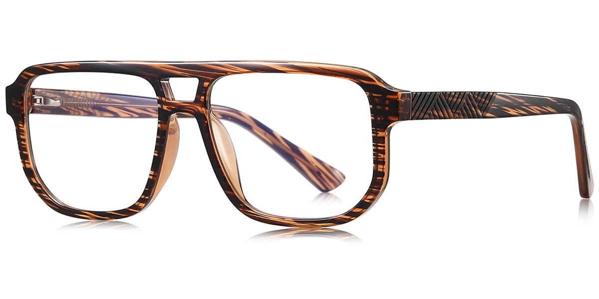 Aviator Frame pattern-brown