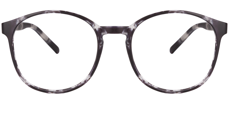 Round Eyeglasses pattern-black