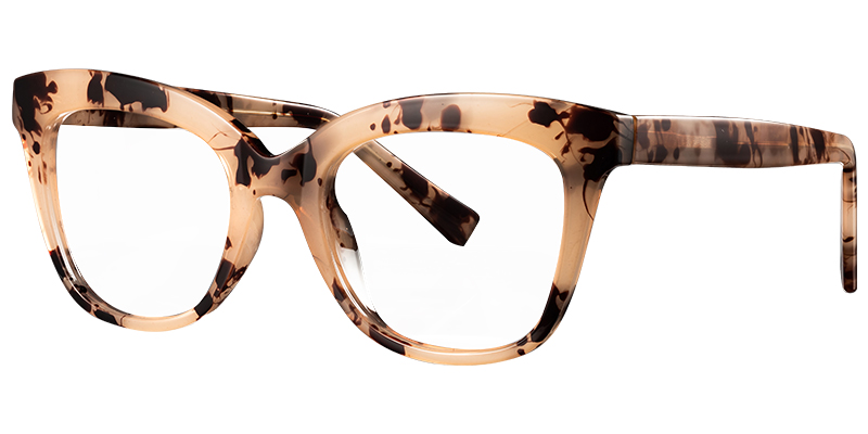 Square Eyeglasses pattern-brown