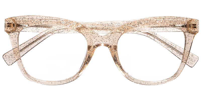 Square Eyeglasses glitter-brown