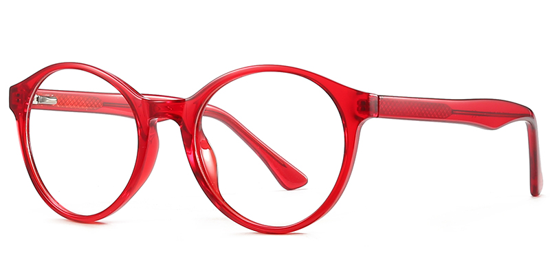 Round Eyeglasses red