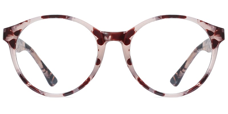 Round Eyeglasses pattern-wine_red
