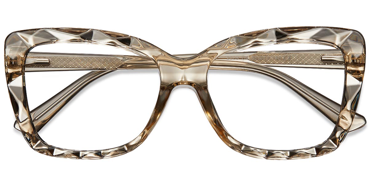 Rectangle Eyeglasses translucent-brown