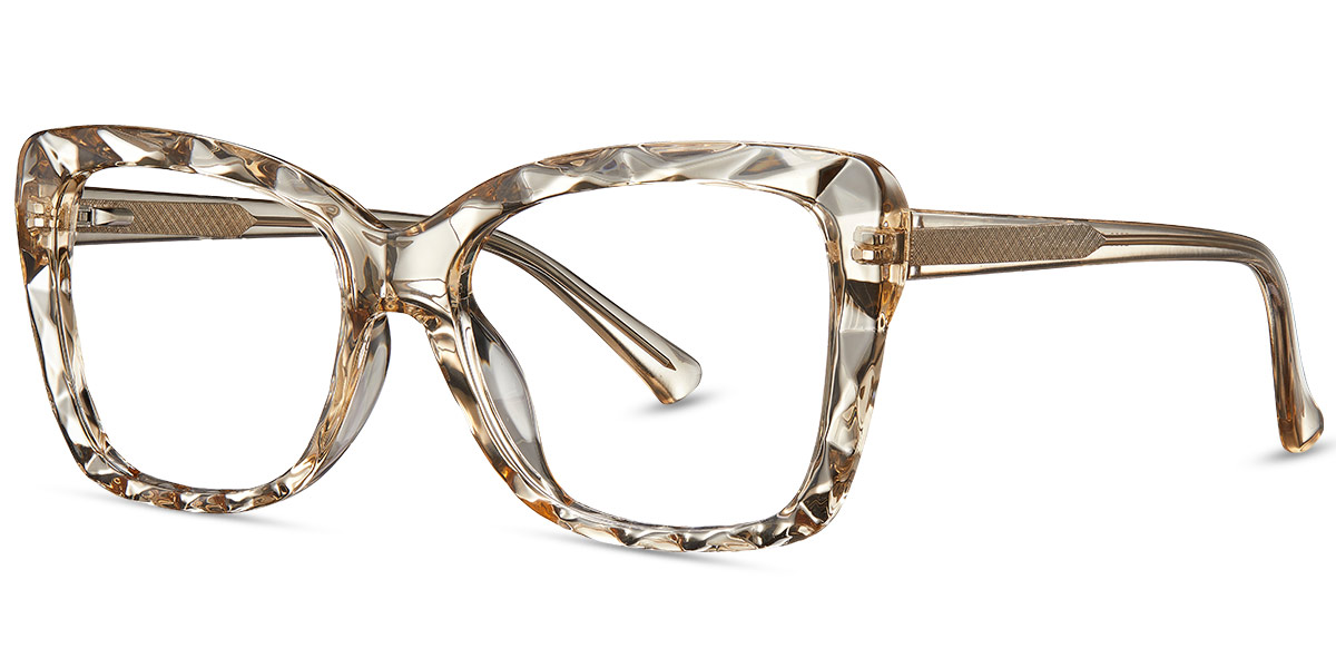 Rectangle Eyeglasses translucent-brown