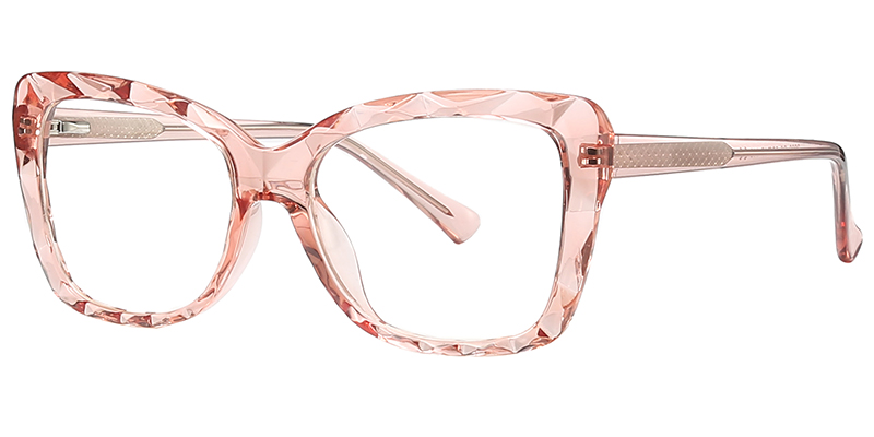 Rectangle Eyeglasses translucent-pink